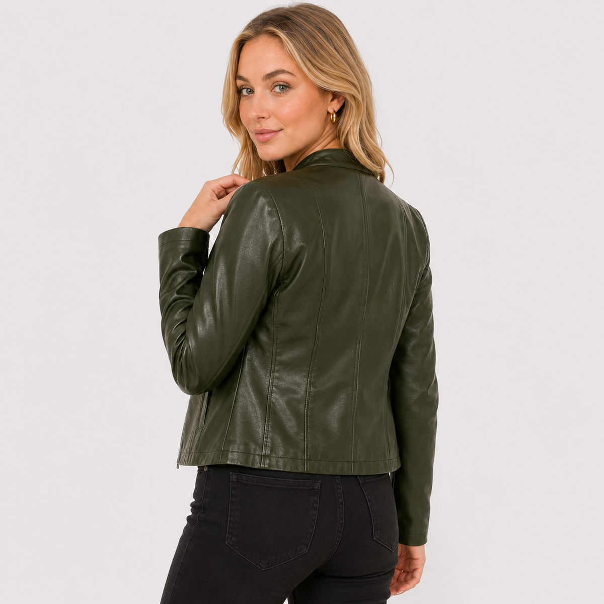 Montviro | Women's Leather Jacket - Full Zip Elegant Style