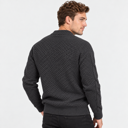 Montviro | Men's Crew Neck Sweater - Jacquard Knit Fall Winter