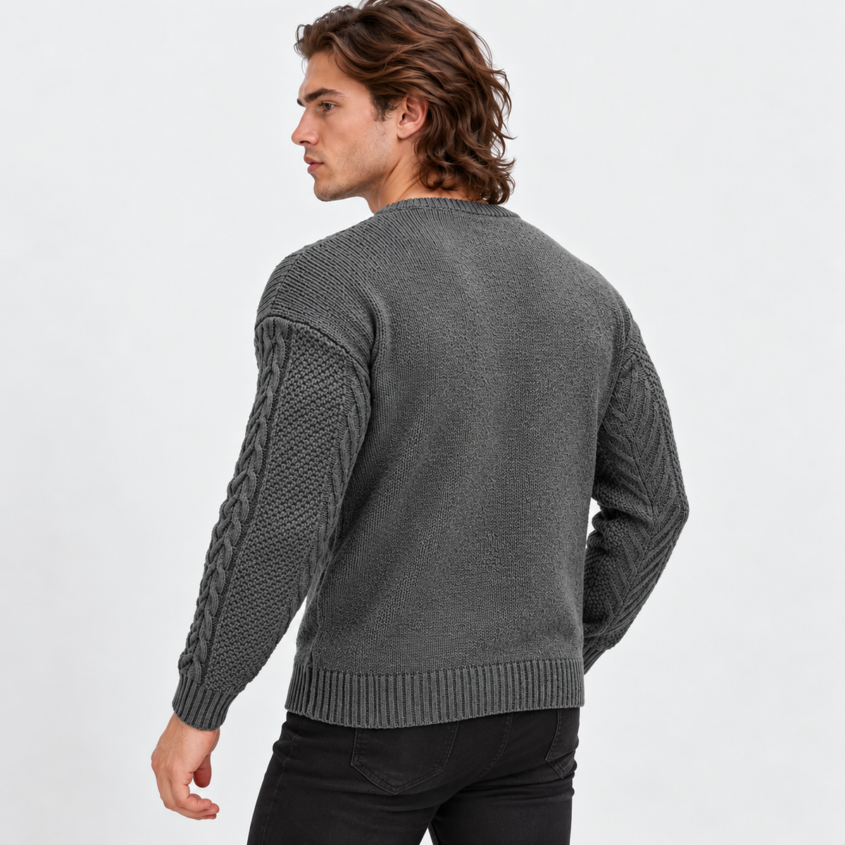 Montviro | Men's Knit Sweater Crew Neck Soft Pullover Fall Winter Top