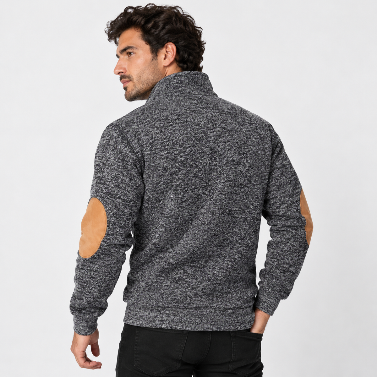 Montviro | Men's Collared Sweater Knit Pullover Button Detail Casual Top