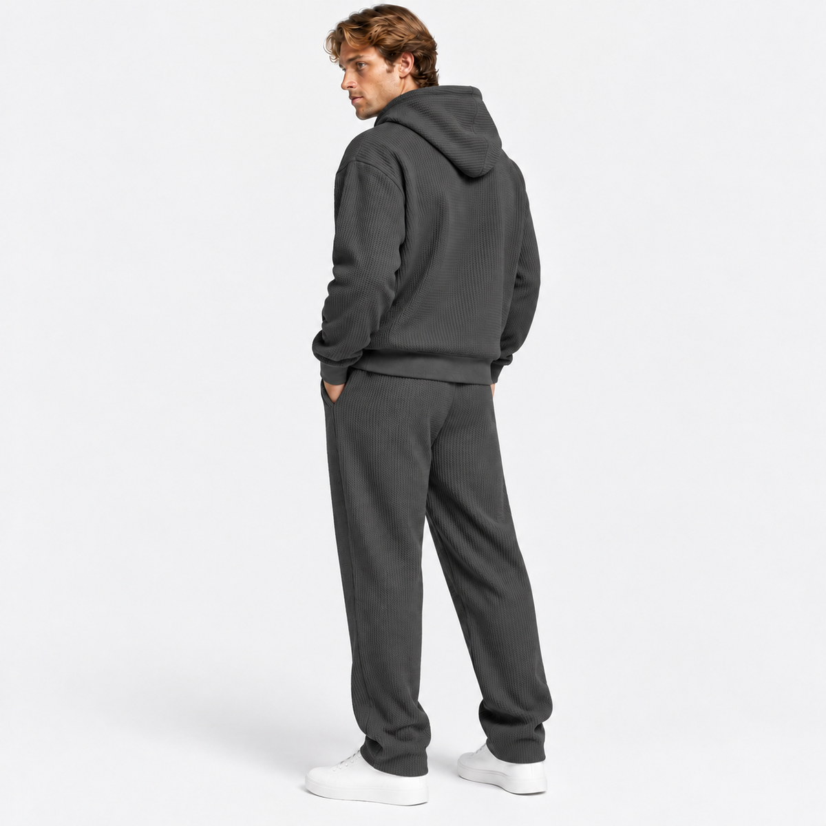 Montviro | Men's Hooded Two Piece Set Knit Casual Fall Winter Outfit
