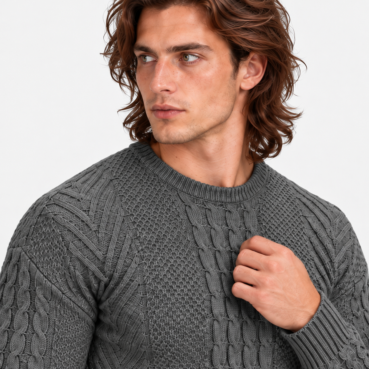 Montviro | Men's Knit Sweater Crew Neck Soft Pullover Fall Winter Top