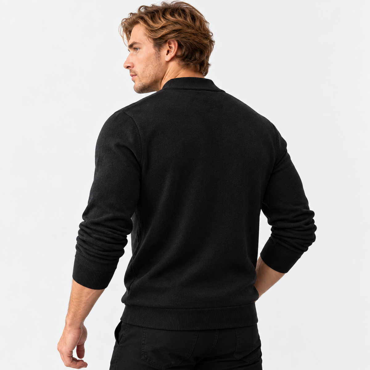 Montviro | Men's Knit Cardigan Sweater with Stand Collar and Full Zip