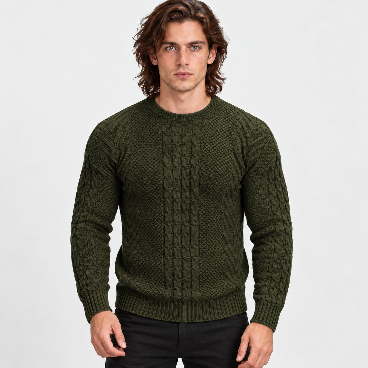 Montviro | Men's Knit Sweater Crew Neck Soft Pullover Fall Winter Top