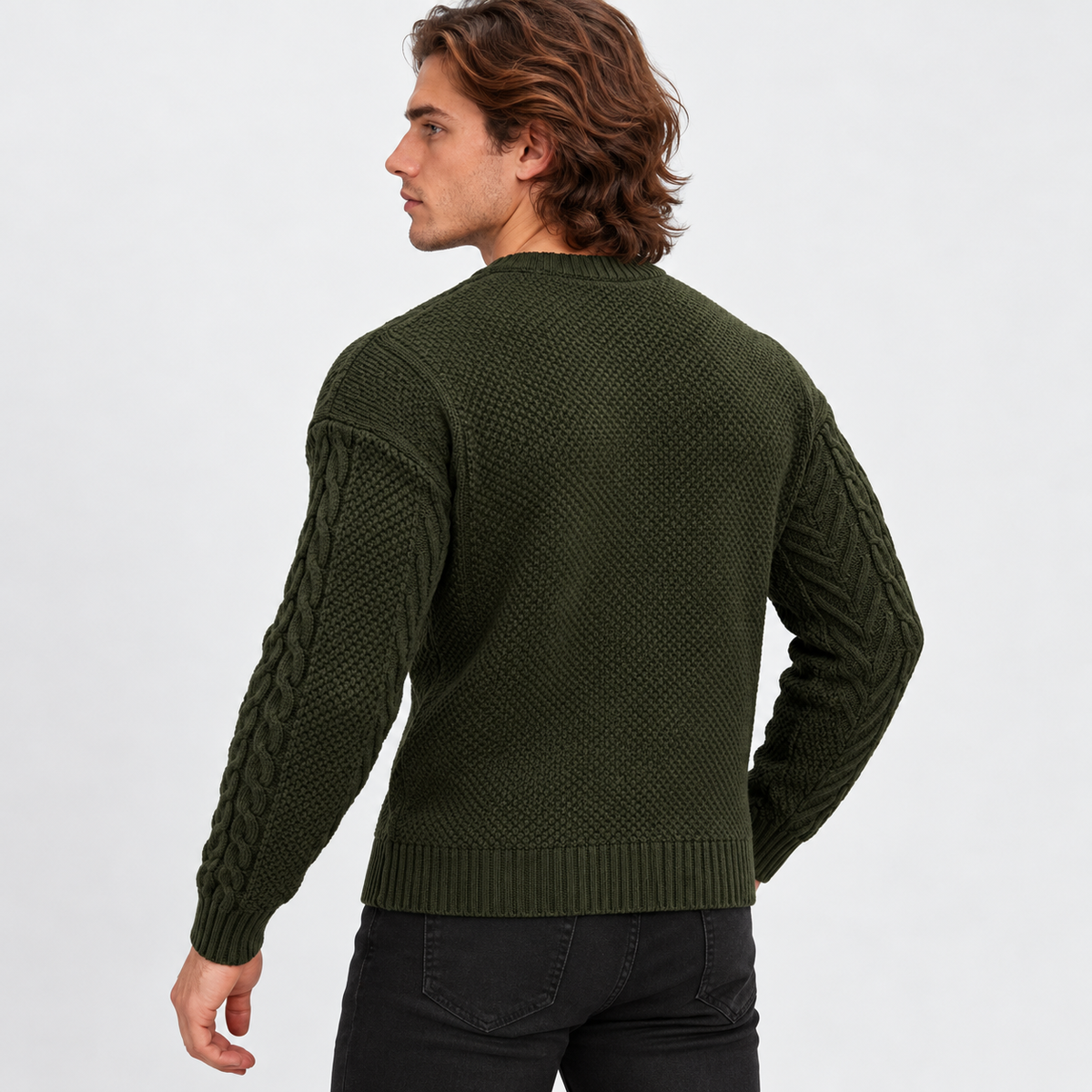 Montviro | Men's Knit Sweater Crew Neck Soft Pullover Fall Winter Top