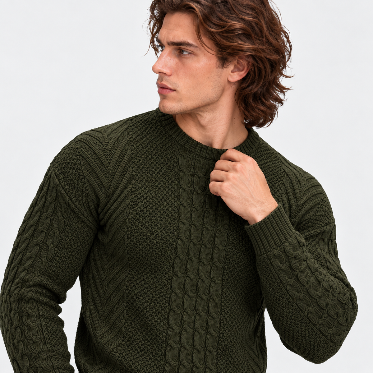 Montviro | Men's Knit Sweater Crew Neck Soft Pullover Fall Winter Top