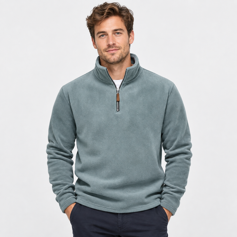 Montviro | Men's Half-Zip Pullover - Solid Color Sweatshirt