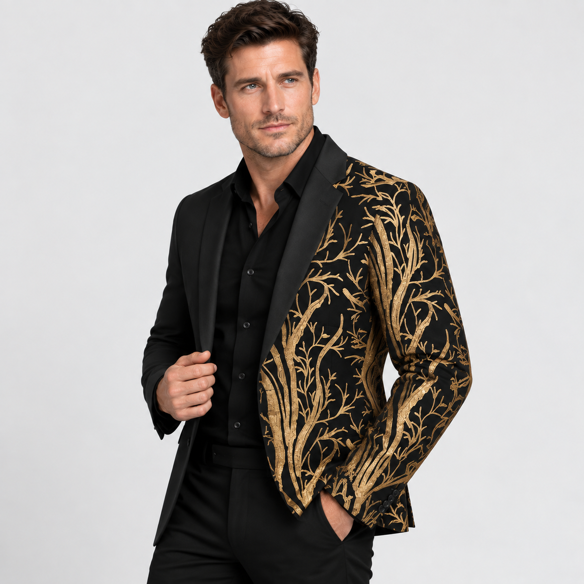 Montviro | Men’s Lapel Sequin Jacket Luxury Party Suit Style
