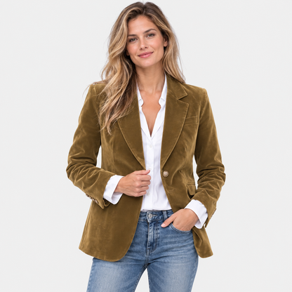 Montviro | Women’s Tailored Blazer Jacket Notch Collar Single Button Coat
