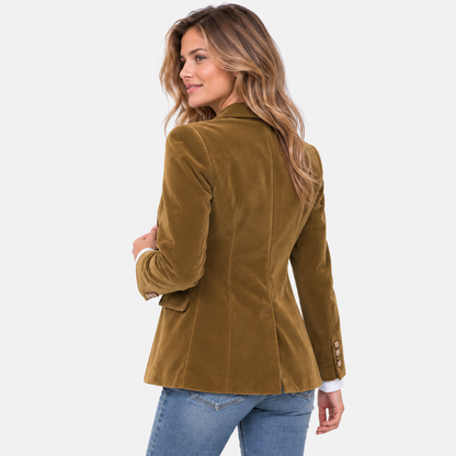 Montviro | Women’s Tailored Blazer Jacket Notch Collar Single Button Coat