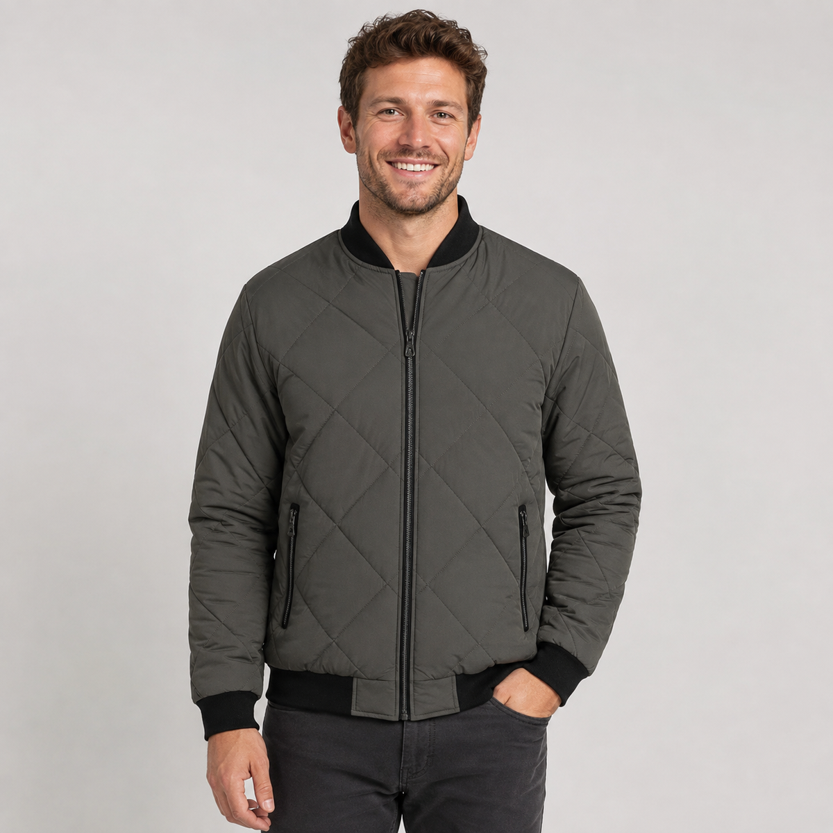Montviro | Men's Stand Collar Jacket - Lined Zip-Up Winter Outerwear
