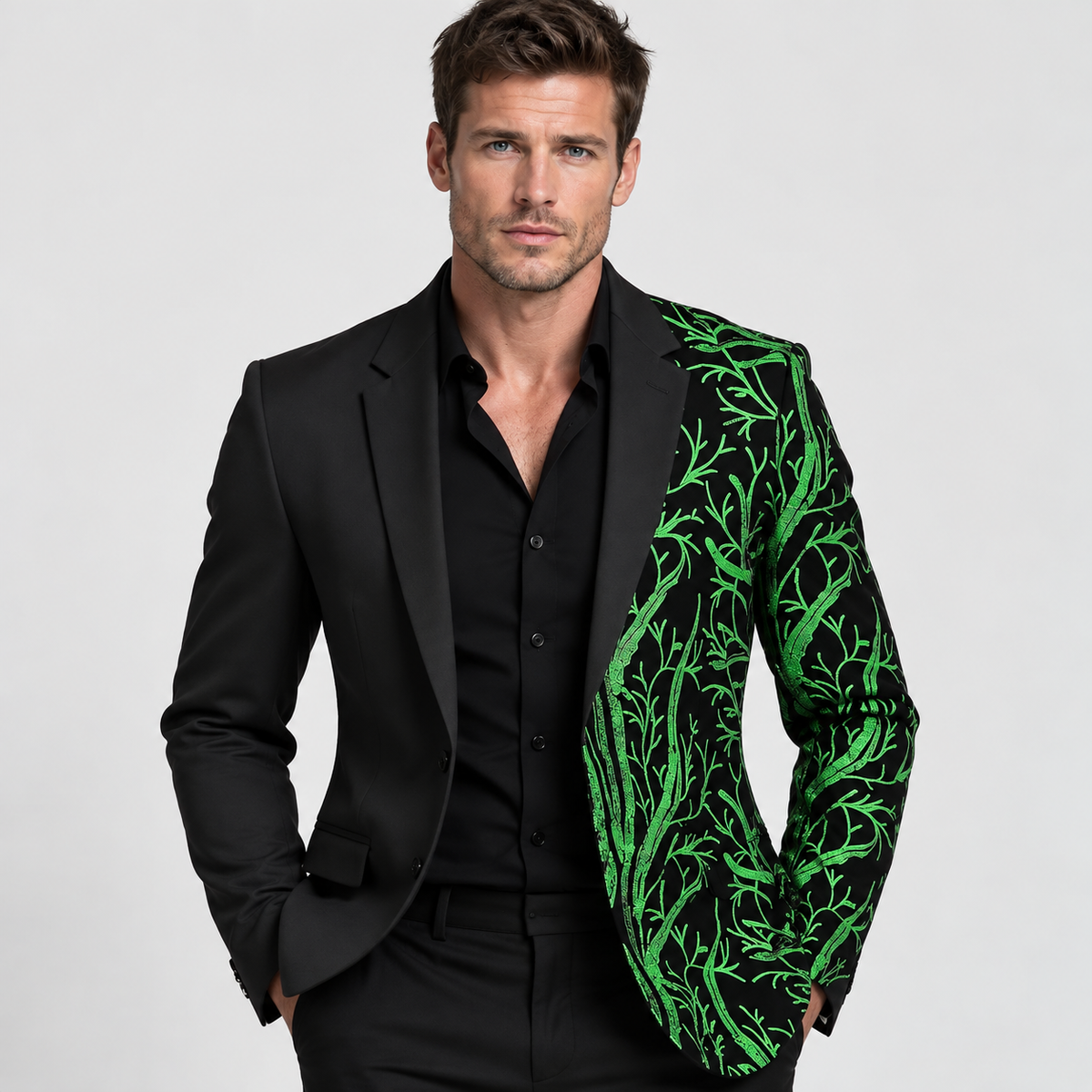 Montviro | Men’s Lapel Sequin Jacket Luxury Party Suit Style