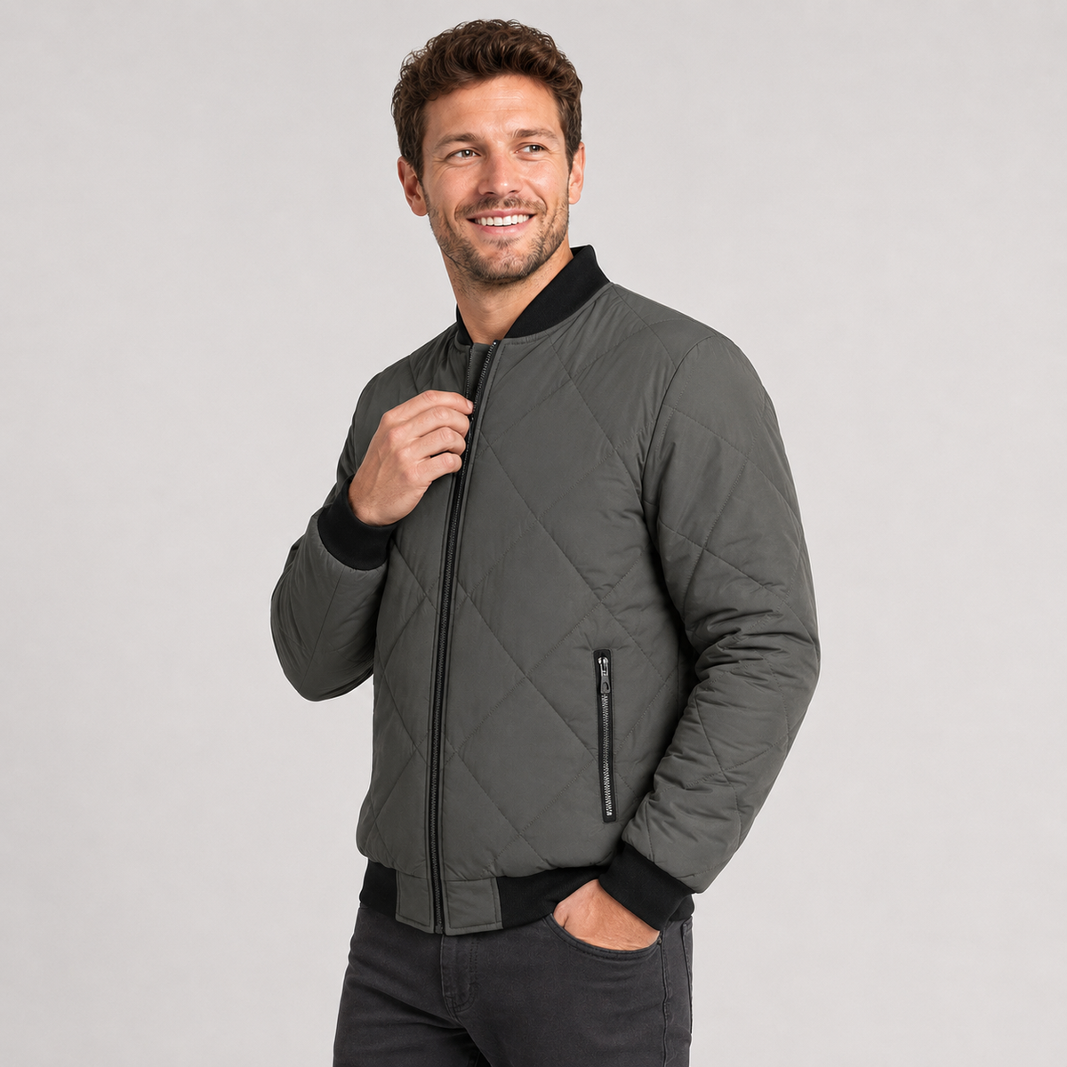 Montviro | Men's Stand Collar Jacket - Lined Zip-Up Winter Outerwear