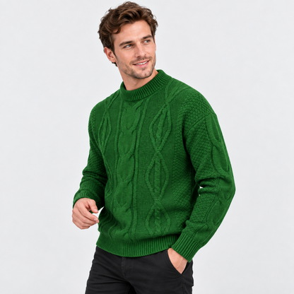 Montviro | Men's Crew Neck Sweater - Jacquard Knit Fall Winter