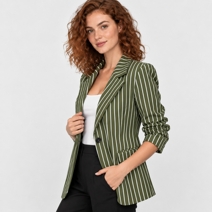 Montviro | Women’s Business Casual Striped Suit Jacket Polyester Coat