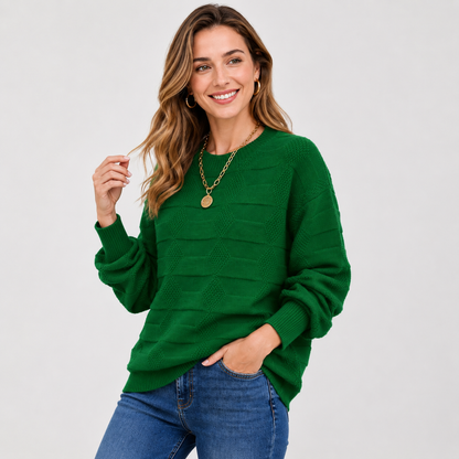 Montviro | Women's Crew Neck Sweater - Stretch Knit Fall Winter Style