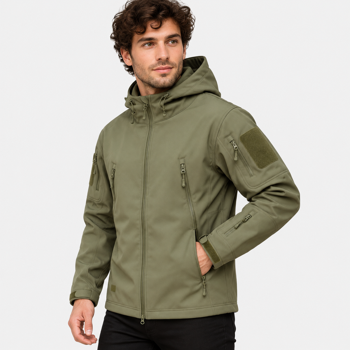 Montviro | Men's Softshell Jacket Fleece Lined Hooded Windproof Coat