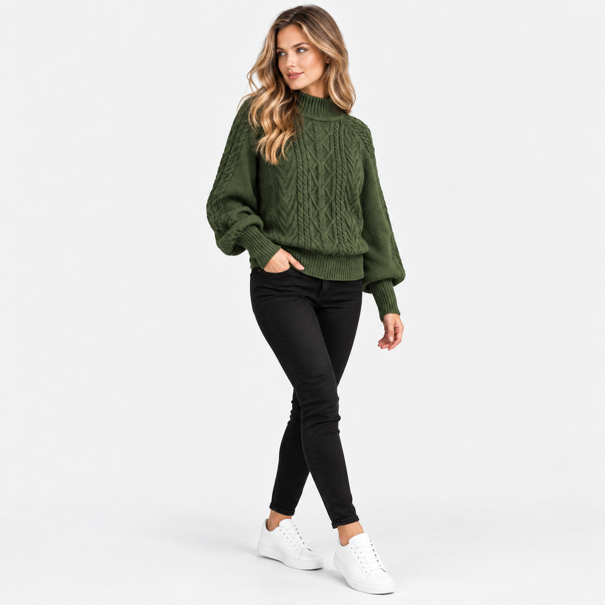 Montviro | Women’s Half Turtleneck Sweater Solid Color Casual Knitwear