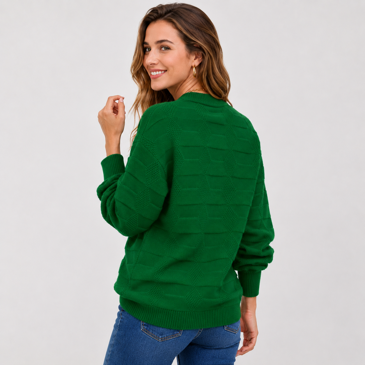 Montviro | Women's Crew Neck Sweater - Stretch Knit Fall Winter Style