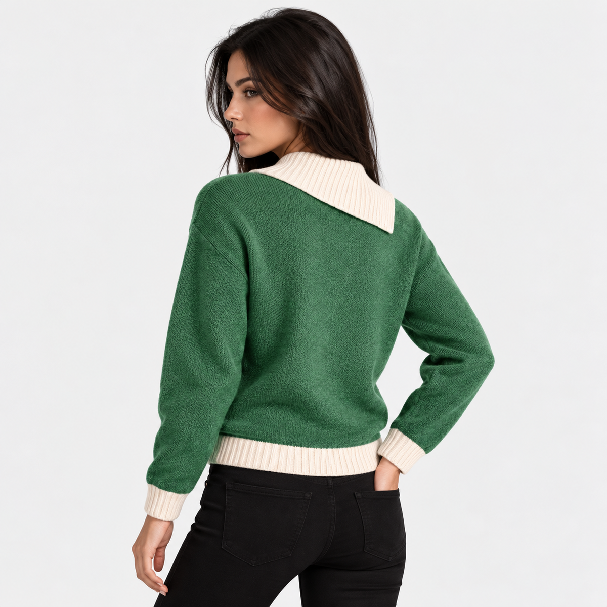 Montviro | Women's Asymmetric Neck Knit Sweater with Side Buttons