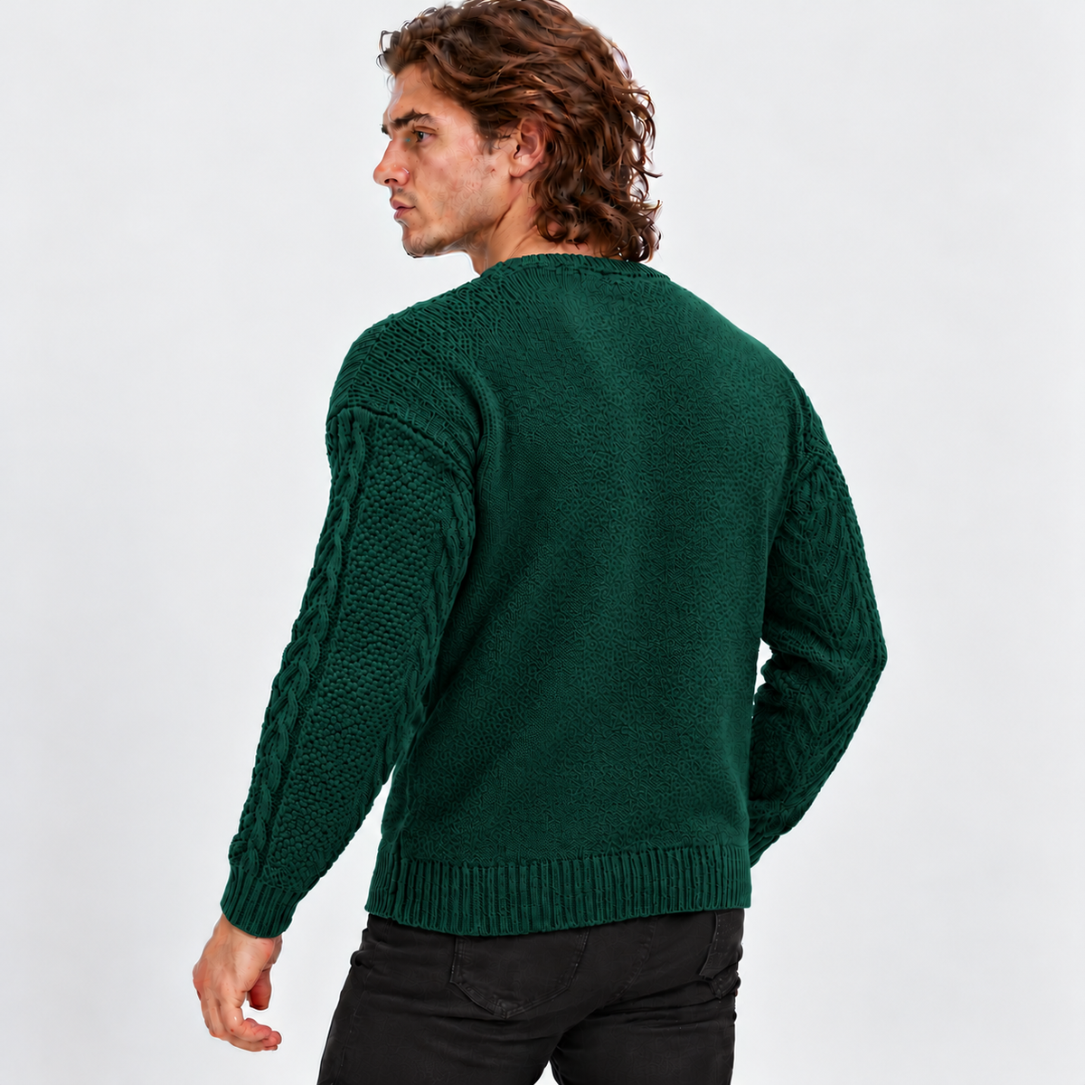 Montviro | Men's Knit Sweater Crew Neck Soft Pullover Fall Winter Top