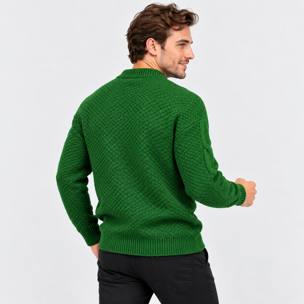 Montviro | Men's Crew Neck Sweater - Jacquard Knit Fall Winter