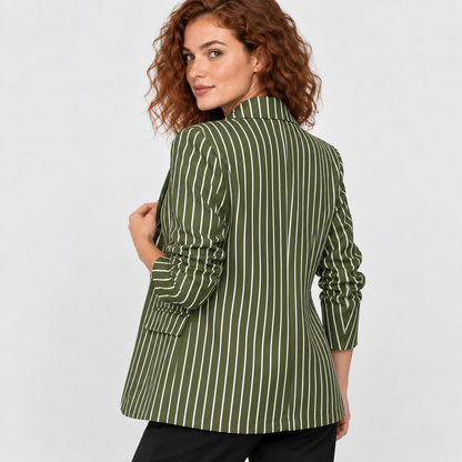 Montviro | Women’s Business Casual Striped Suit Jacket Polyester Coat