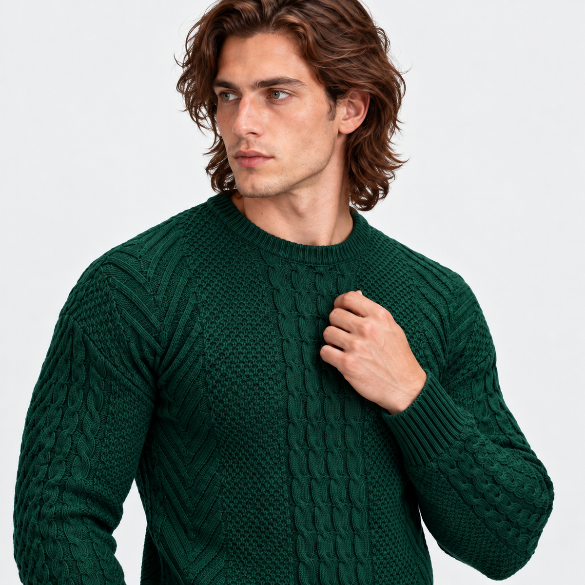 Montviro | Men's Knit Sweater Crew Neck Soft Pullover Fall Winter Top