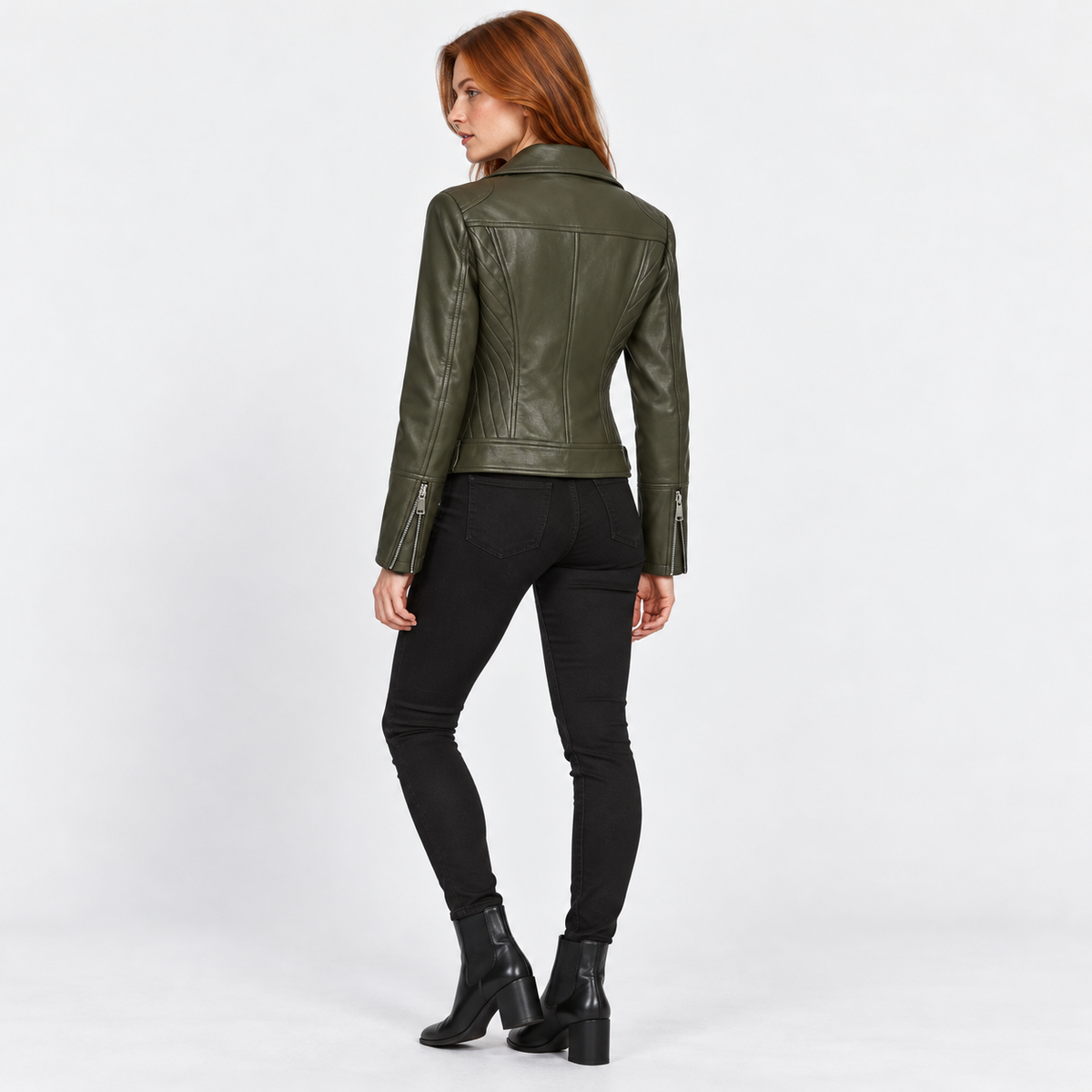Montviro | Women’s Biker Jacket Slim Fit Zip Up Street Fashion Coat