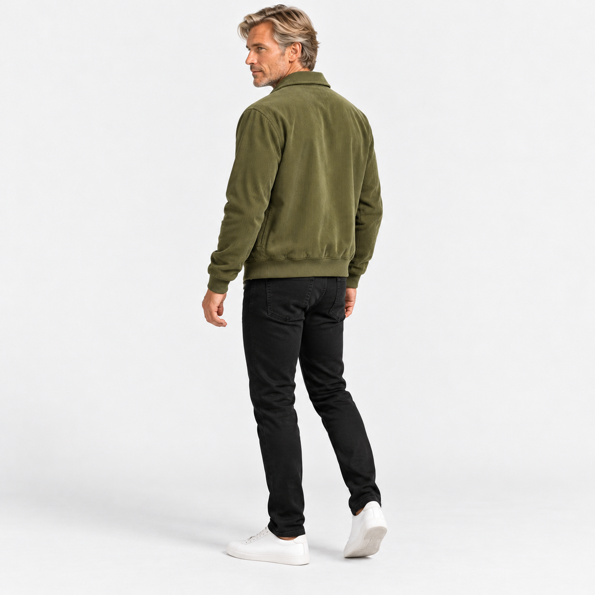 Montviro | Men's Corduroy Jacket Stand Collar Zipper Workwear Outerwear