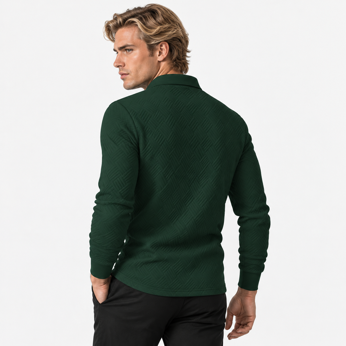 Montviro | Men's Knit Sweatshirt Lapel Collar Button Casual Winter Top