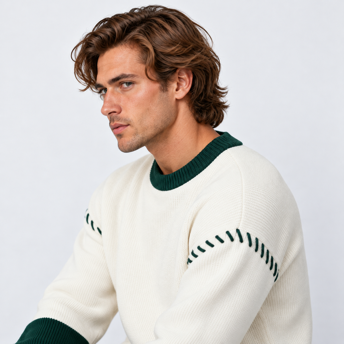 Montviro | Men's Color Block Sweater Knit Crew Neck Casual Winter Top