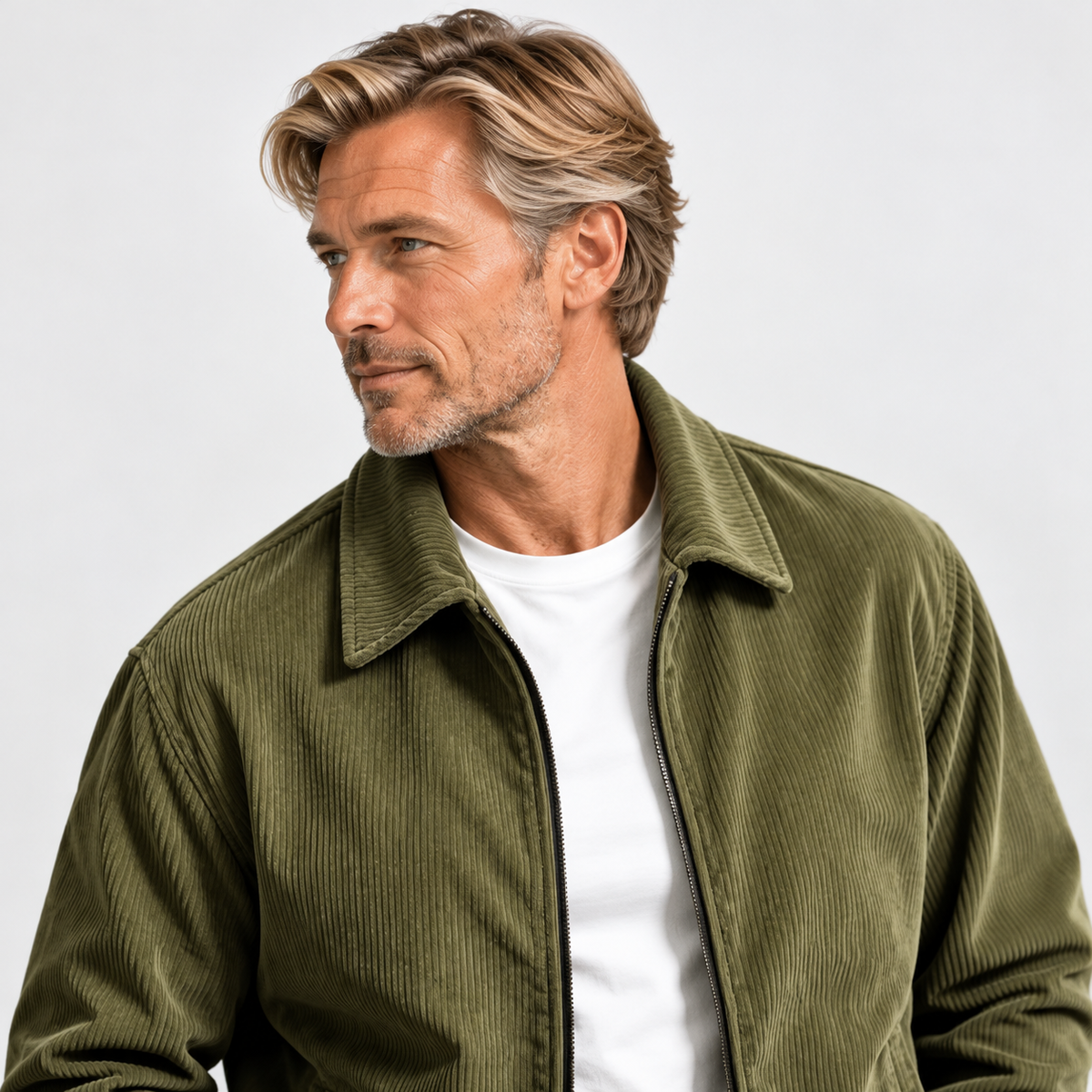 Montviro | Men's Corduroy Jacket Stand Collar Zipper Workwear Outerwear