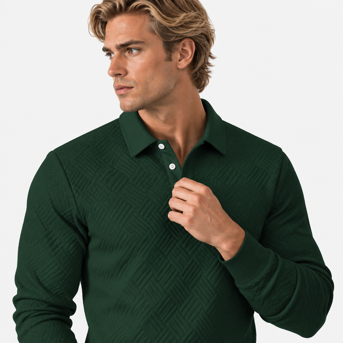 Montviro | Men's Knit Sweatshirt Lapel Collar Button Casual Winter Top