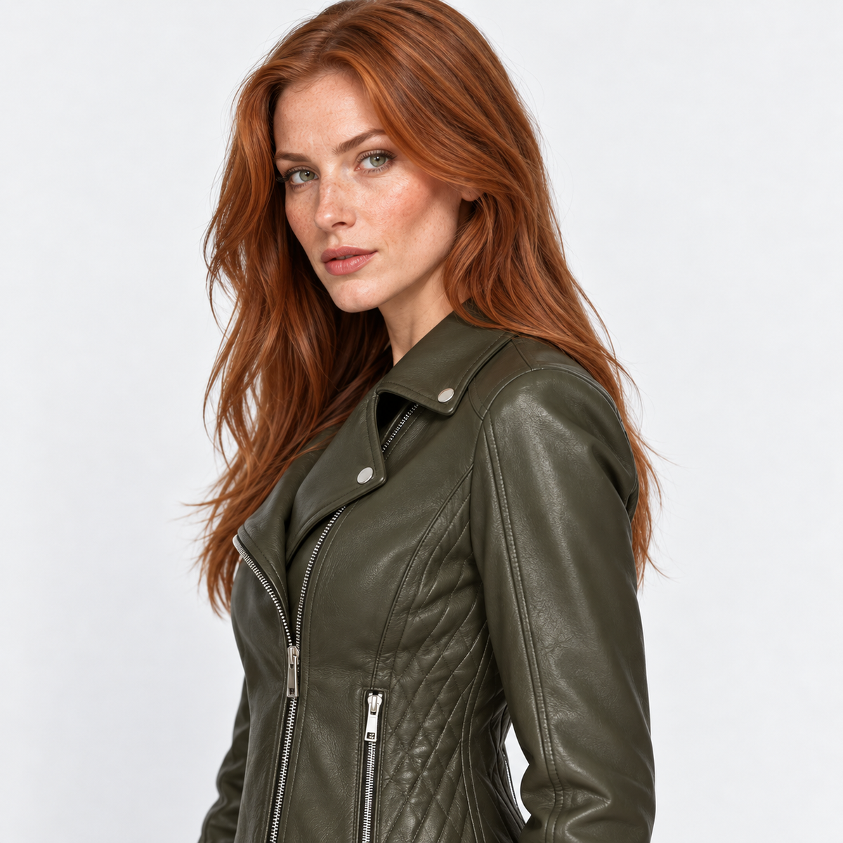 Montviro | Women’s Biker Jacket Slim Fit Zip Up Street Fashion Coat