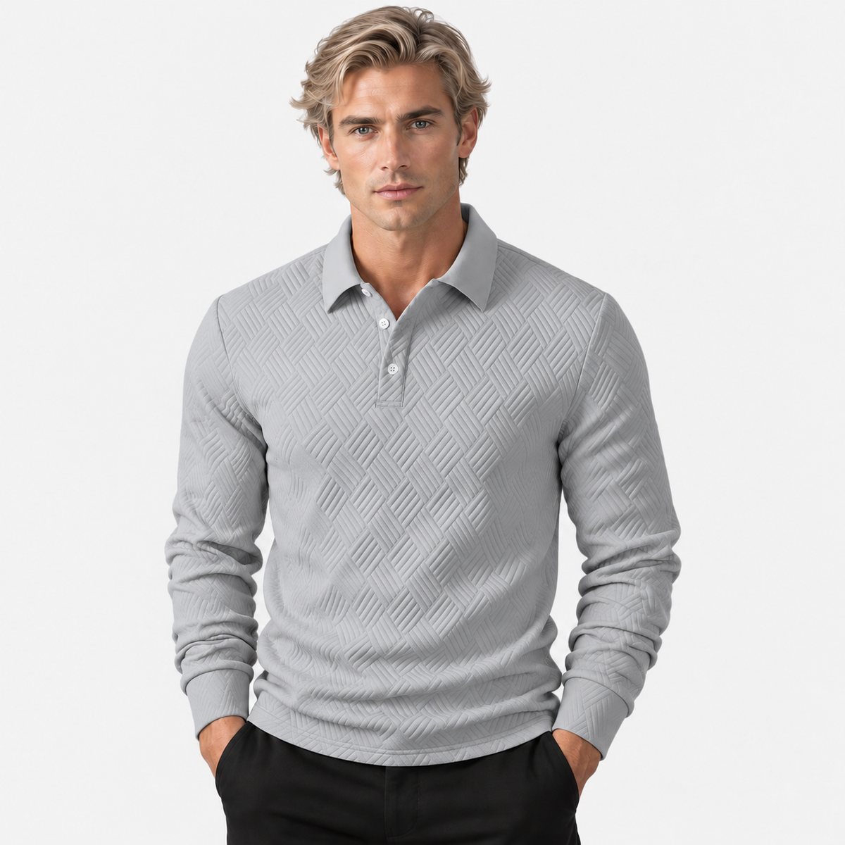 Montviro | Men's Knit Sweatshirt Lapel Collar Button Casual Winter Top