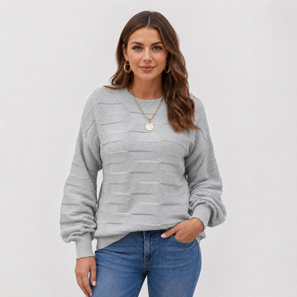 Montviro | Women's Crew Neck Sweater - Stretch Knit Fall Winter Style