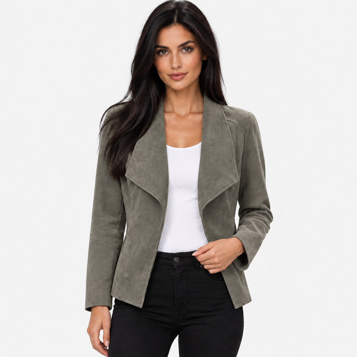 Montviro | Women’s Open Front Cardigan Jacket Elegant Fall Winter Outerwear