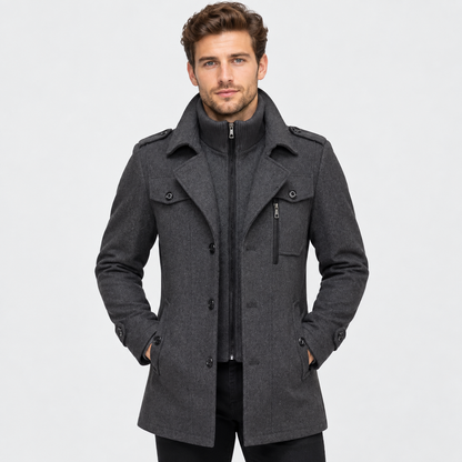 Montviro | Men's Wool Blend Tweed Jacket - Button Front Slim Fit