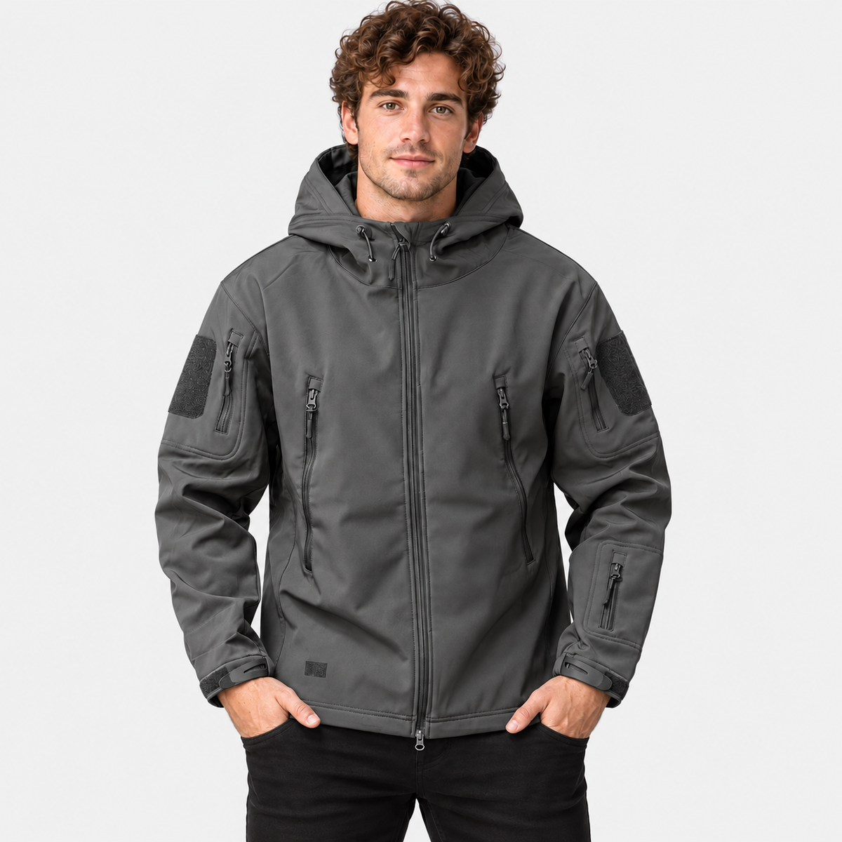 Montviro | Men's Softshell Jacket Fleece Lined Hooded Windproof Coat