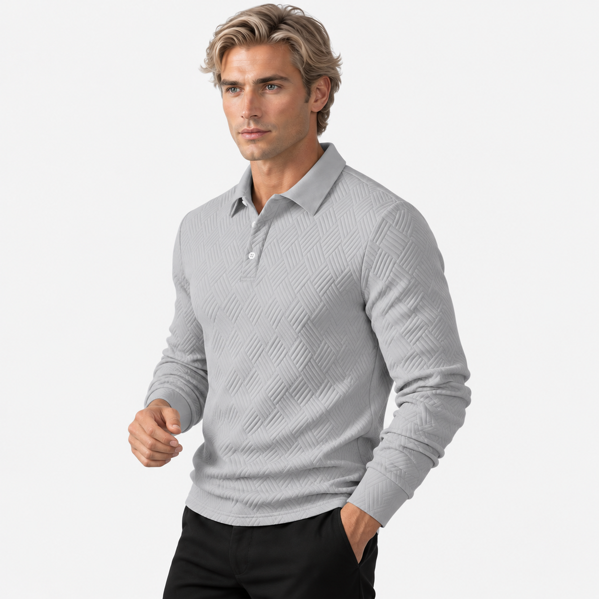 Montviro | Men's Knit Sweatshirt Lapel Collar Button Casual Winter Top
