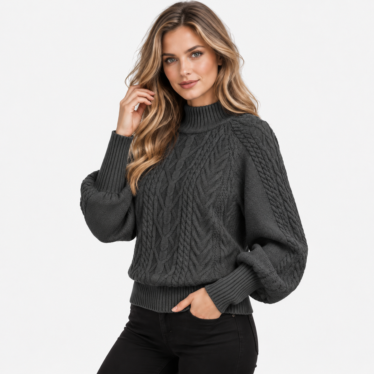 Montviro | Women’s Half Turtleneck Sweater Solid Color Casual Knitwear