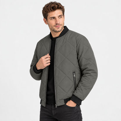 Montviro | Men's Stand Collar Winter Jacket - Lined Zip Front