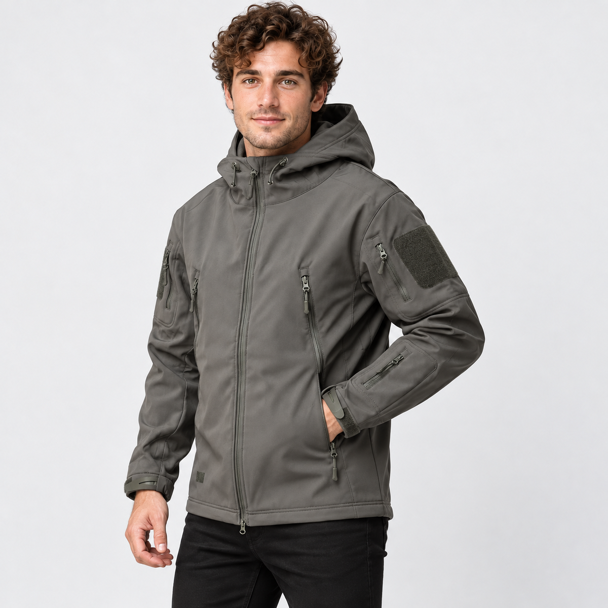 Montviro | Men's Softshell Jacket Fleece Lined Hooded Windproof Coat