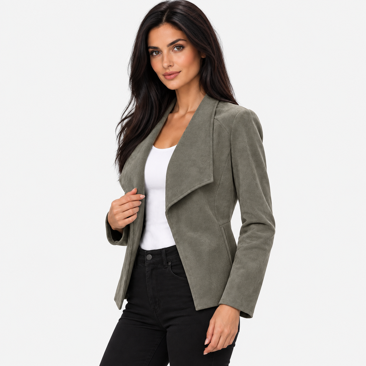 Montviro | Women’s Open Front Cardigan Jacket Elegant Fall Winter Outerwear