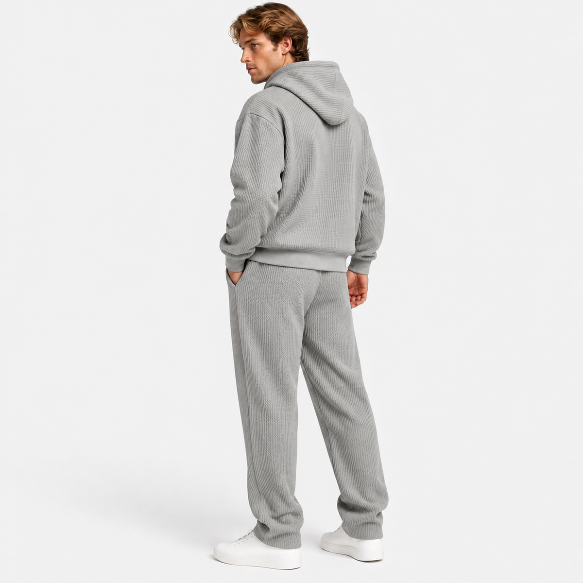Montviro | Men's Hooded Two Piece Set Knit Casual Fall Winter Outfit