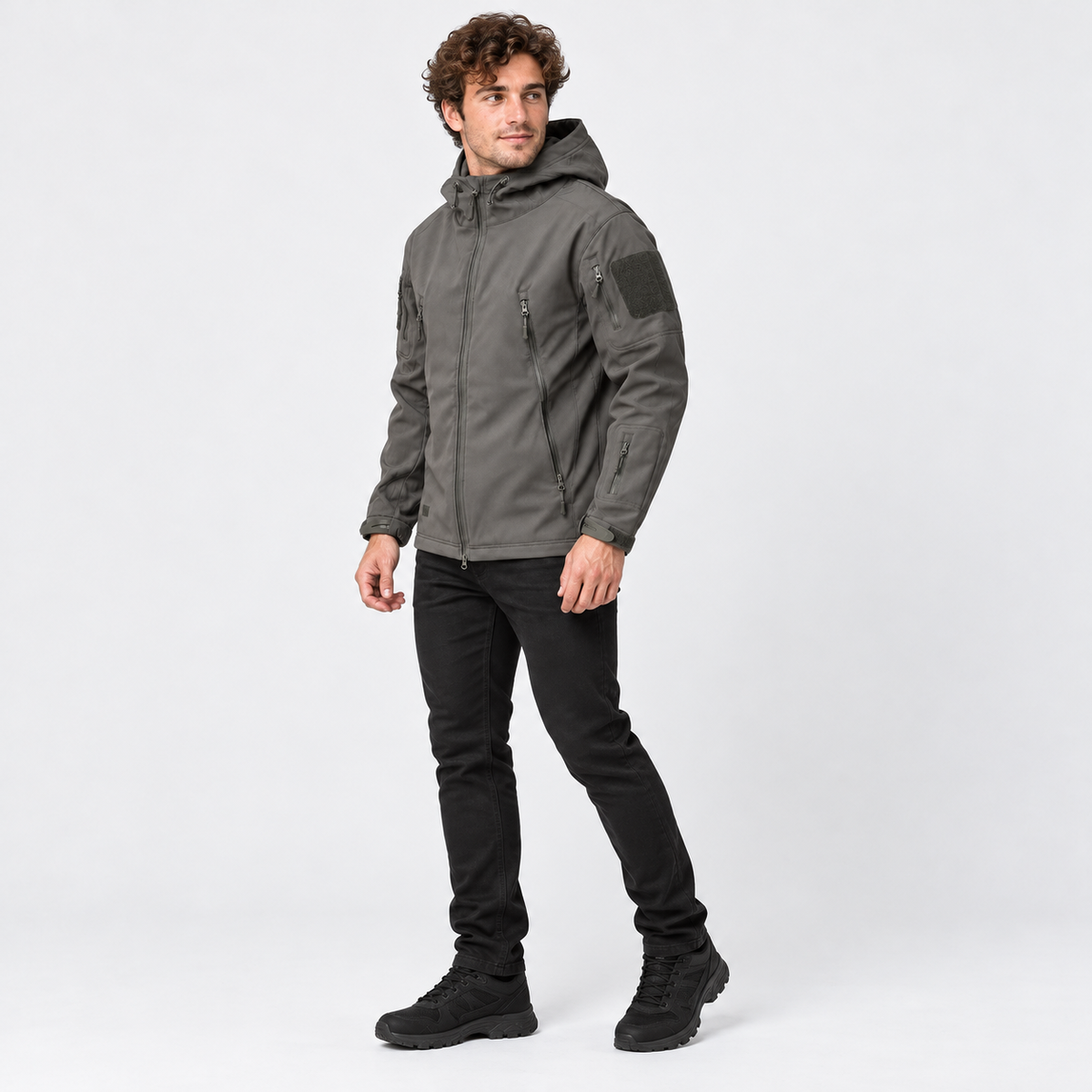 Montviro | Men's Softshell Jacket Fleece Lined Hooded Windproof Coat
