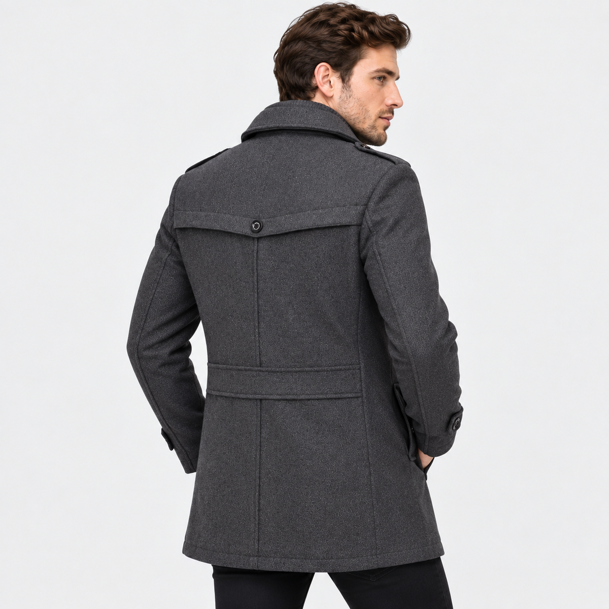 Montviro | Men's Wool Blend Tweed Jacket - Button Front Slim Fit
