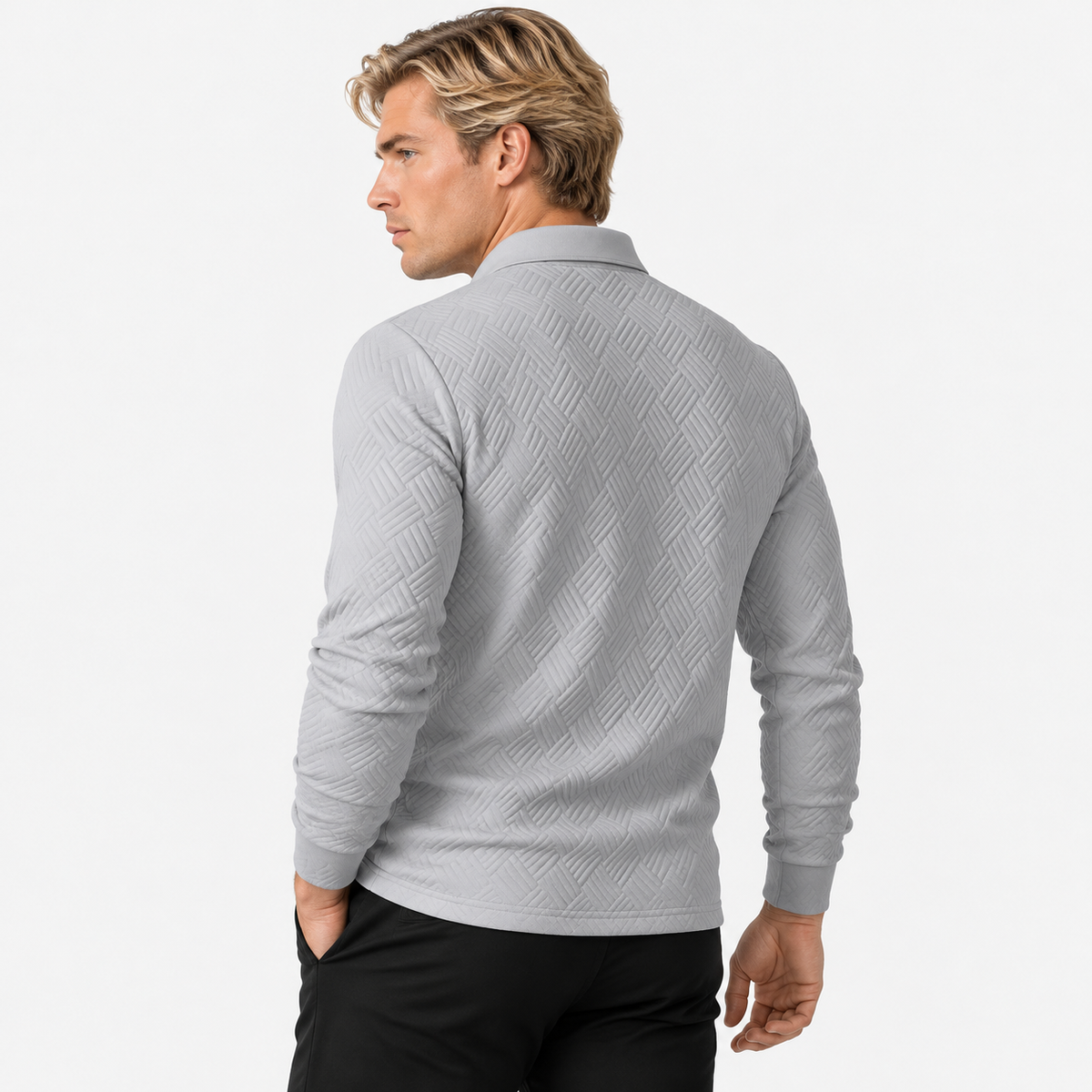 Montviro | Men's Knit Sweatshirt Lapel Collar Button Casual Winter Top