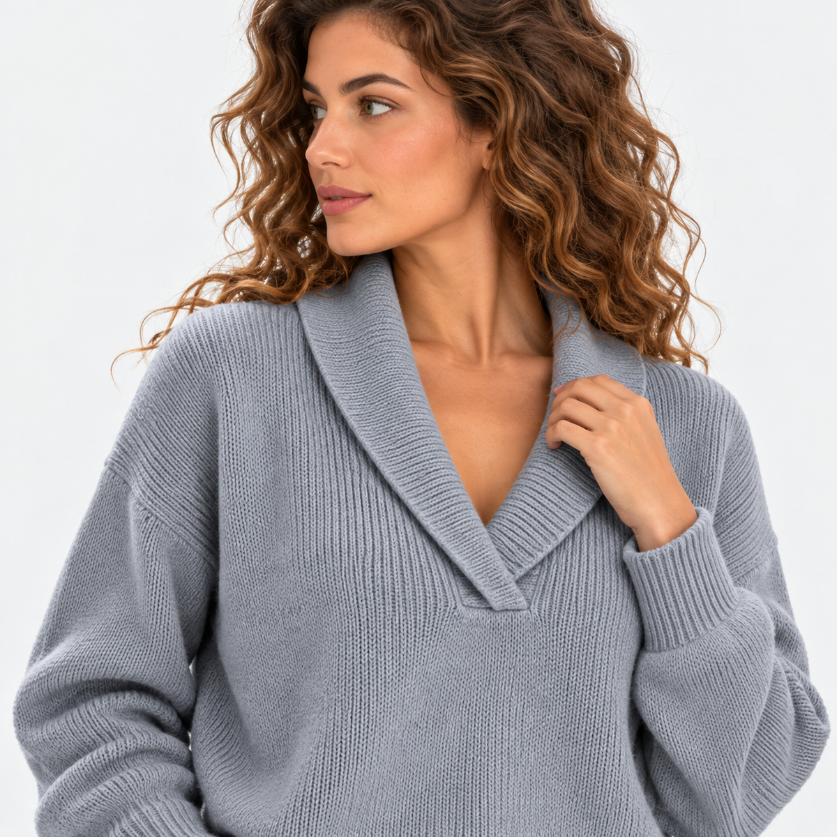 Montviro | Women's Oversized Knit Sweater with Shawl Collar